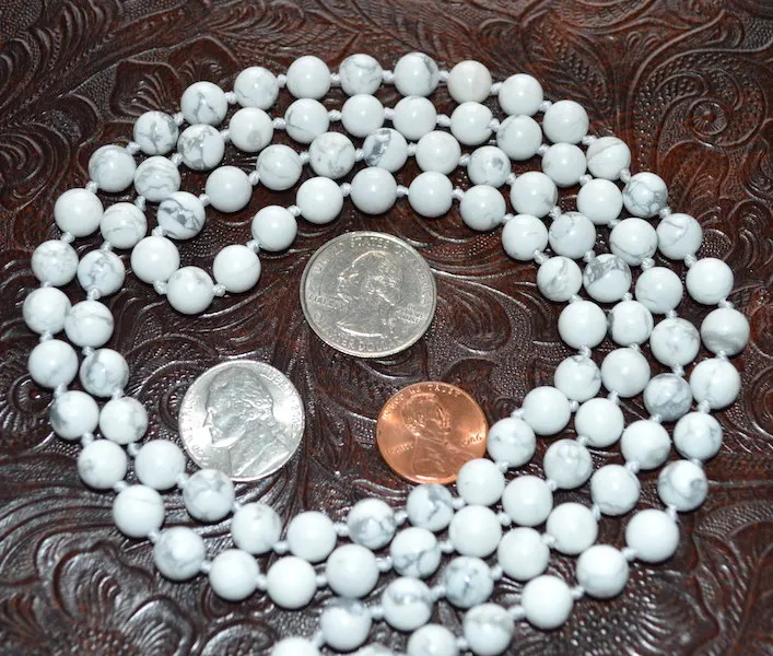 Натуральный камень 108 белые хаулитовые ожерелья ручной работы рыцарское