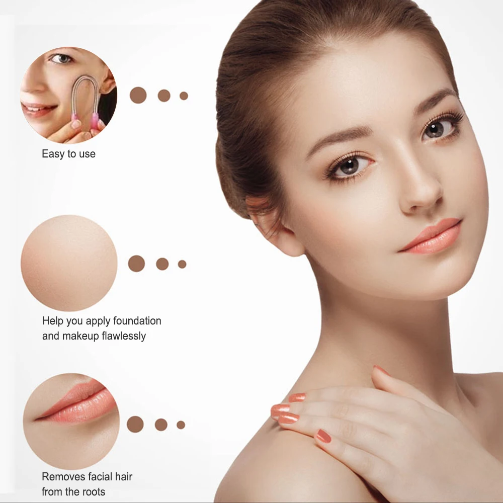 Инструмент для удаления волос на лице 3 шт. эпилятор красоты лица пружинный