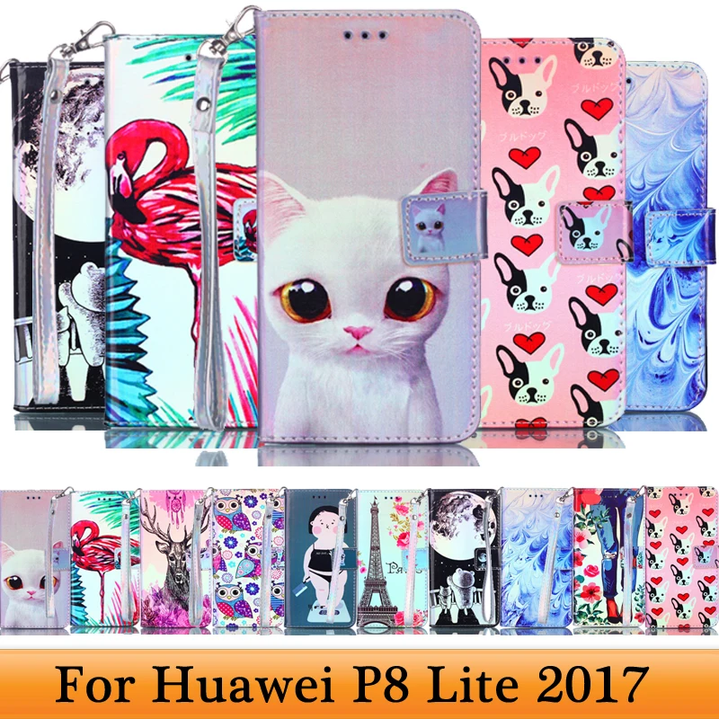 Магнитный чехол для Huawei P8 Lite 2017 Флип кожаный Huawai Huawey P8Lite с
