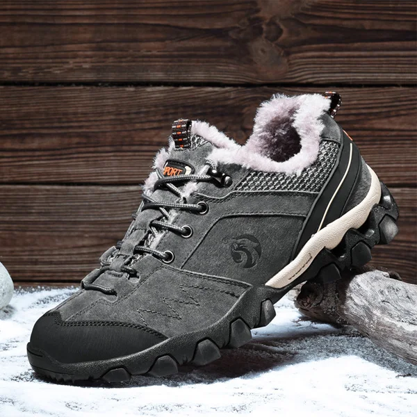 Gary climbing shoes YIGER, новинка, Мужская Уличная прогулочная обувь, зимняя, на шнуровке, из натуральной кожи, походная обувь, мужская, для отдыха, скалолазания, нескользящая, повседневная, 0221 - Цвет: Gary climbing shoes