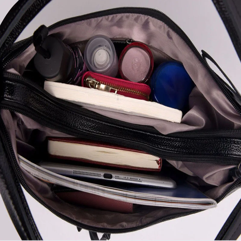 Женские дизайнерские сумки на плечо из искусственной кожи большие молнии с