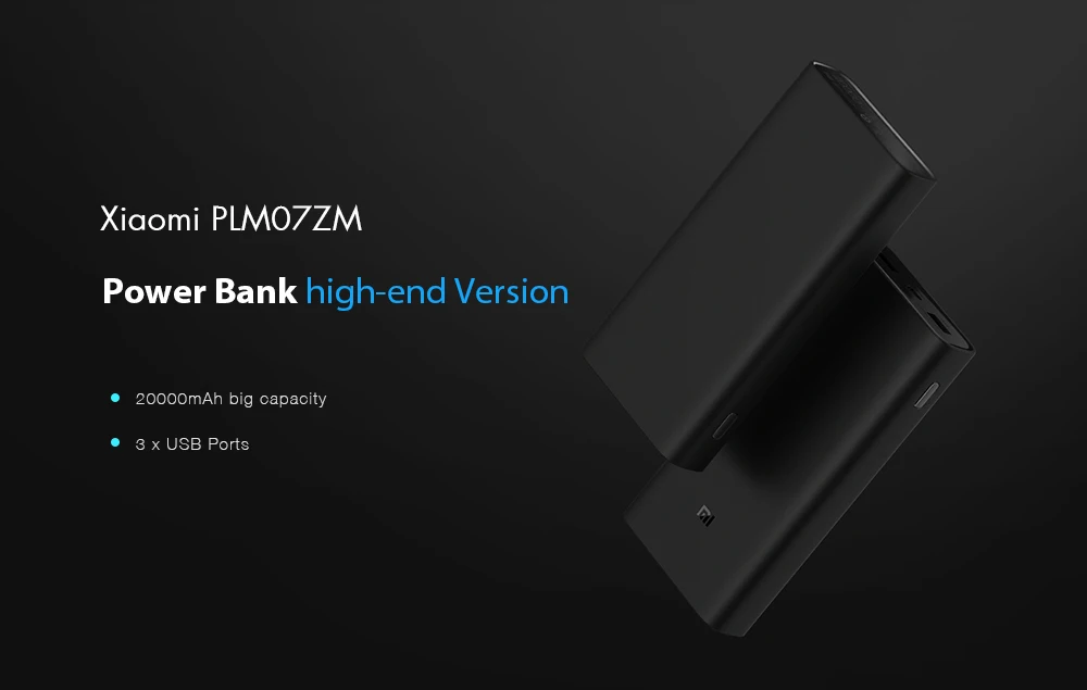 Xiaomi Mi внешний аккумулятор 3 20000 мАч PLM07ZM QC3.0 Двусторонняя Быстрая зарядка 45 Вт 20000 мАч USB-C внешний аккумулятор для смартфонов