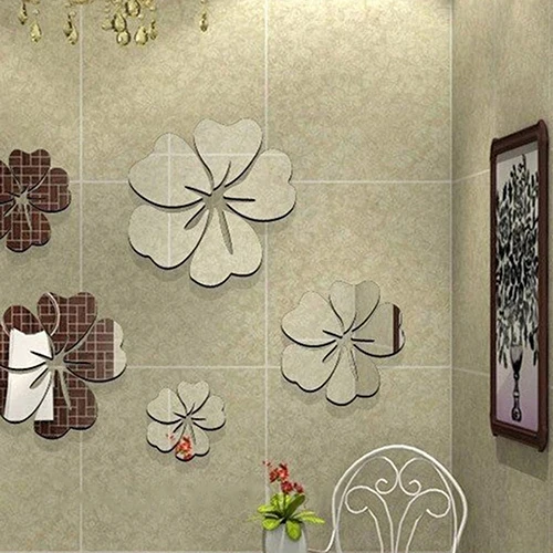 Fashion 5Pcs Flower 3D Art Mirror Wall Sticker Decal Home Office DIY Decor | Дом и сад