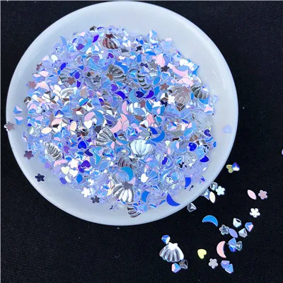 White Crystal 10 г/упак. разноцветные 3-7 мм) бусины типа «жемчужины», перламутровый цвет, вышивка «звёздочки» или «бриллианты форма, Сыпучие блёстки, ногти "сделай сам", ремесло, шлама, свадебные конфетти украшения - Цвет: White Crystal