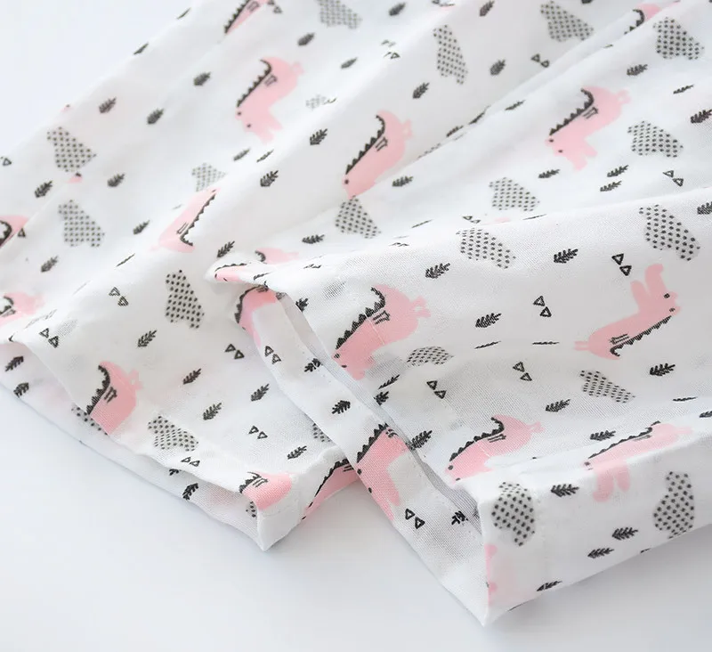 Женские пижамные штаны из 100% хлопка двухслойные тонкие летние свободные для