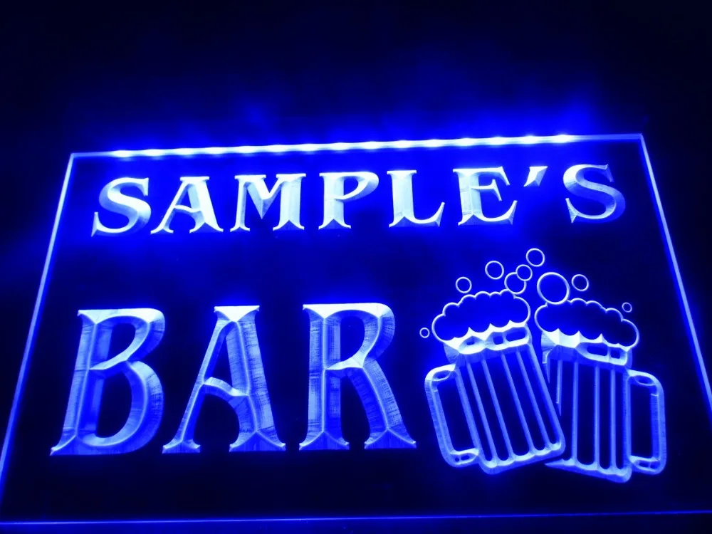 

DZ028- Name Personalized Custom Home Bar Beer Mugs Cheers LED Neon Light Sign