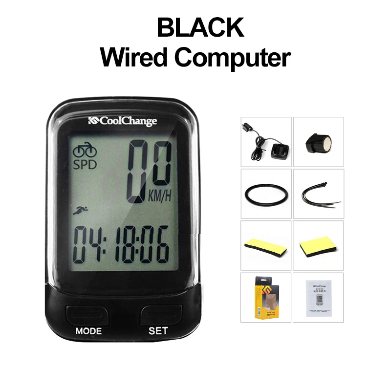 Wired Black Coolсмена велосипедный компьютер проводной беспроводной Велосипедный компьютер непромокаемый одометр велосипедный Спидометр измеримый секундомер аксессуары - Цвет: Wired Black
