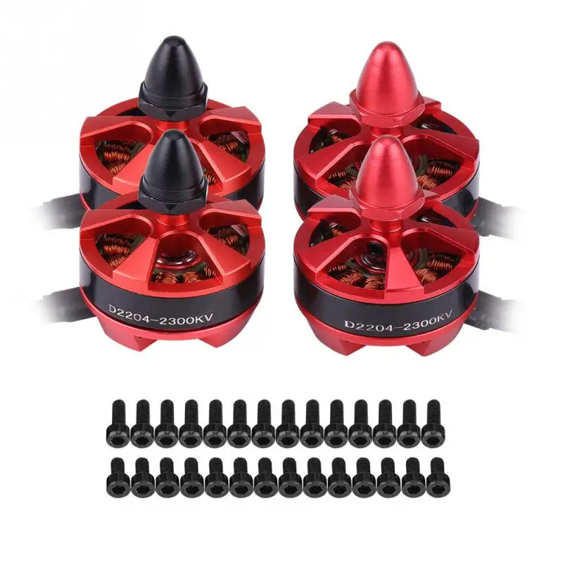 4 шт./компл. D2204 2300KV 2 3S бесщеточный двигатель для 250 260 280 RC Racing Multirotor Drone M5 диаметр