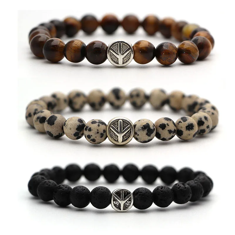 Браслет для йоги из натуральных камней браслет лавы женщин модные мужские
