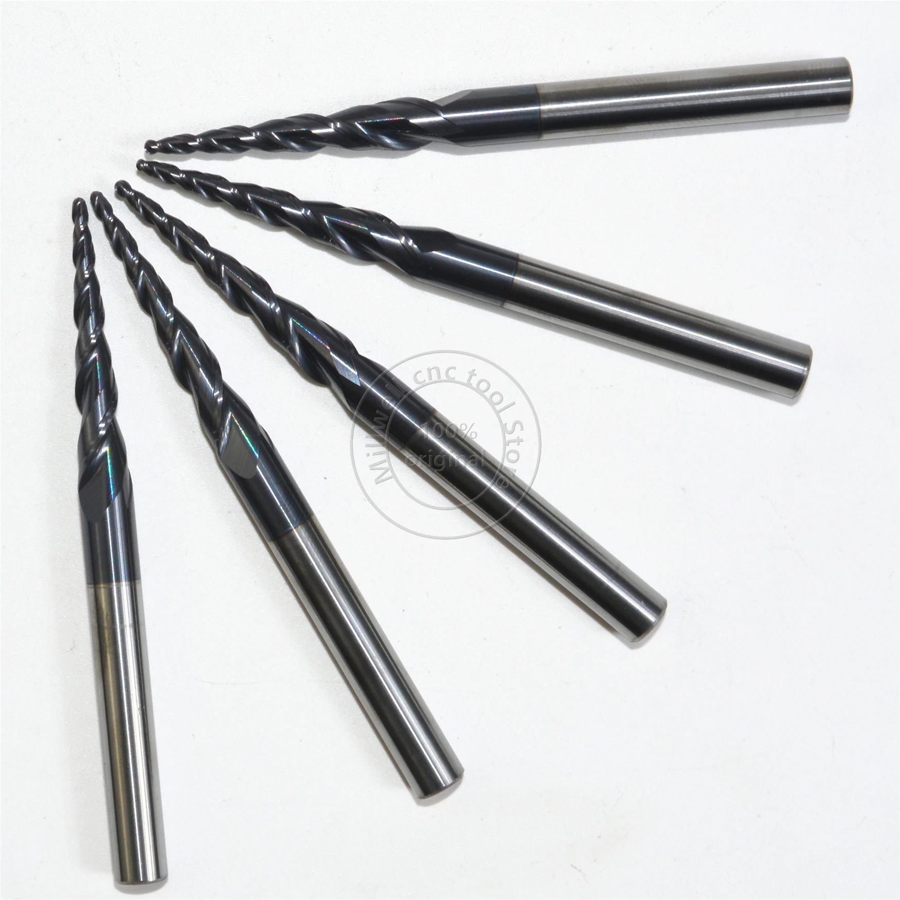 Бесплатная shipping 5PCS R0.75 * D6 30 5 75L 2F HRC55 твердосплавные конические концевые фрезы с