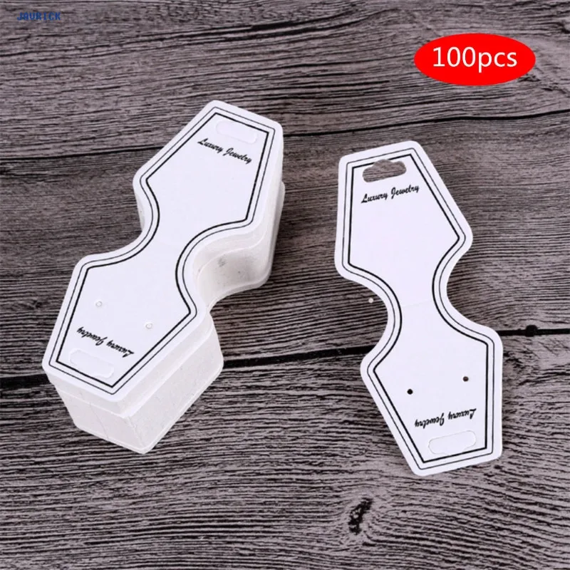 100 Pcs Printing Necklace Card Folding Bracelet Jewelry Display Hang Tag Label | Украшения и аксессуары