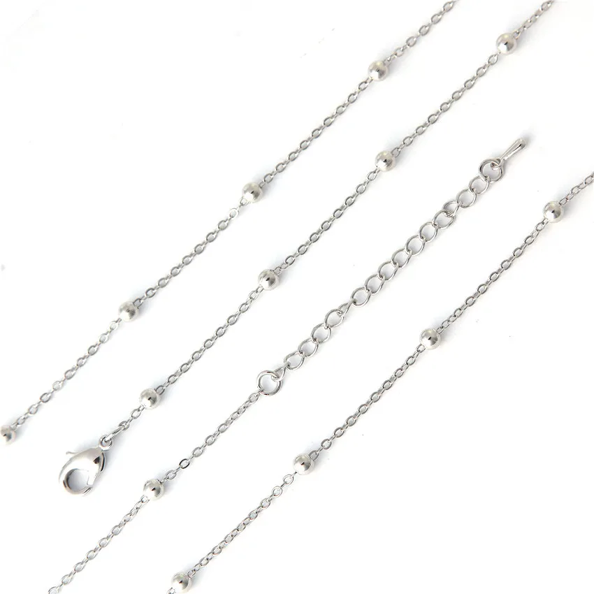 1 шт. женская посеребренная цепочка с бусинами 80 см|chain with beads|chain 80cmsilver chain |