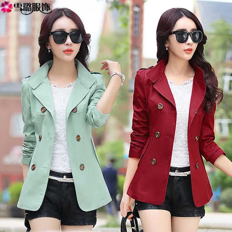 Женский короткий Тренч La MaxZa облегающий с длинным рукавом Корейская женская