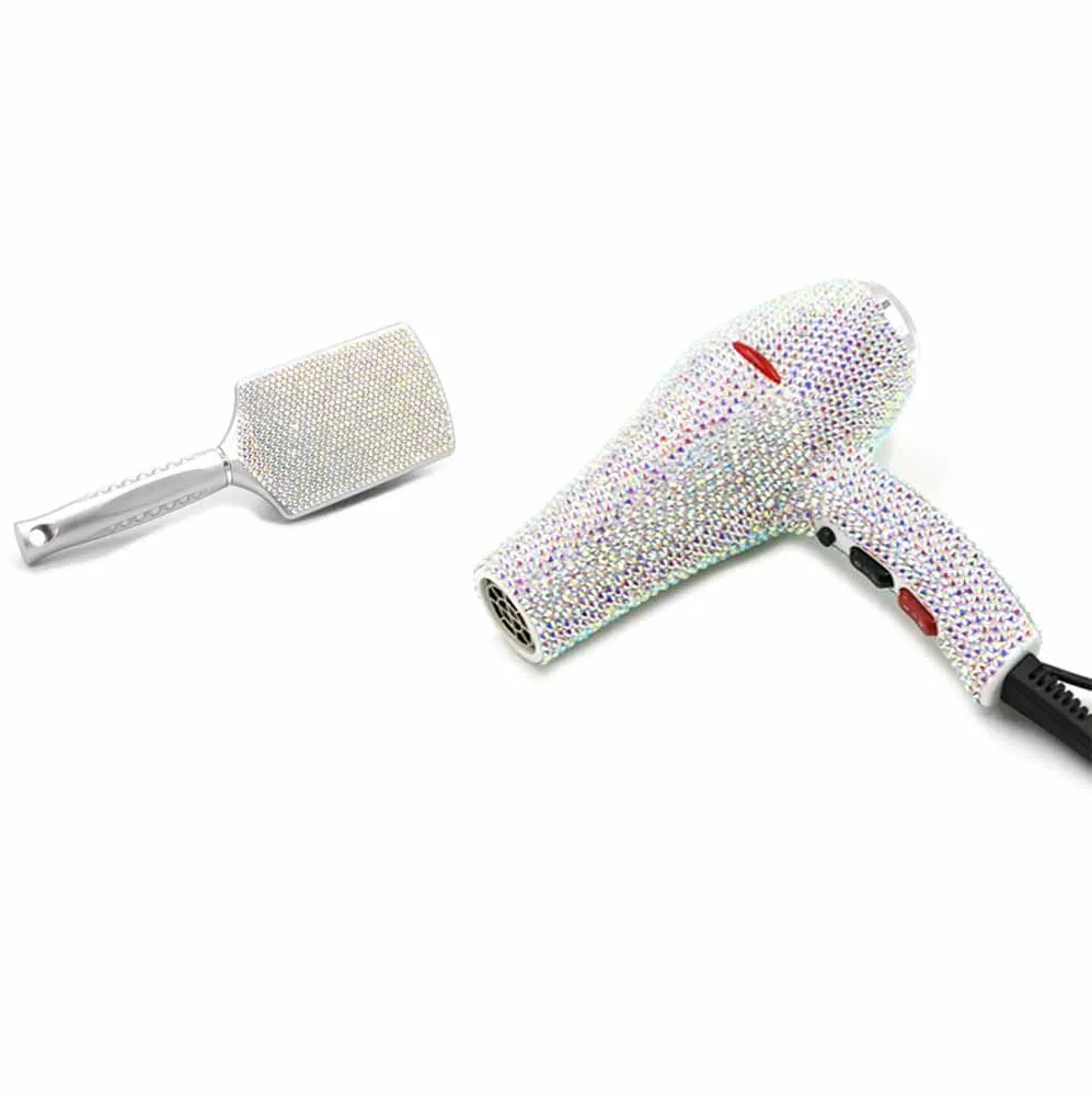2 item Bundle set -B Кристалл волос горячие инструменты Bling кристалл выпрямитель для волос Алмазная плойка набор волшебных палочек Кристалл фен для волос Бутик волос - Цвет: 2 item Bundle set -B
