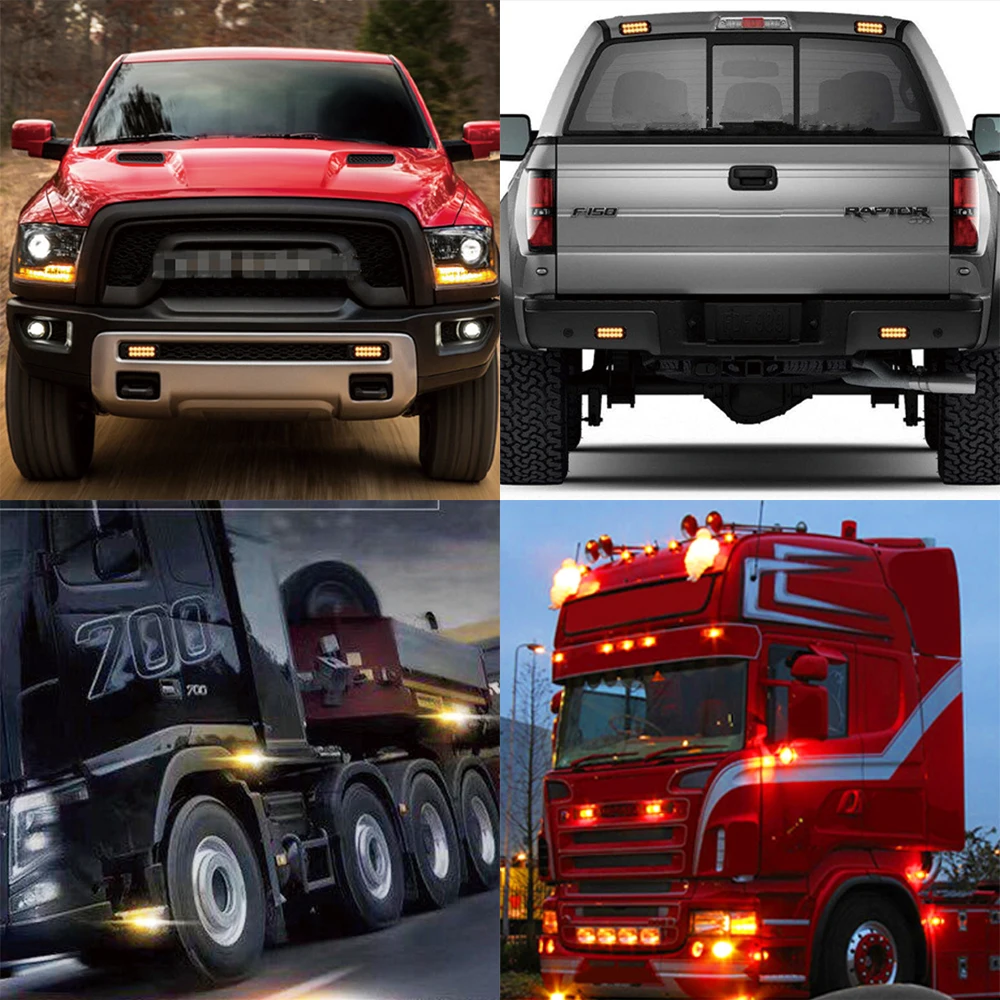 

12 LED Strobe Lights Warning Grille Colorful Flashing Truck Car Motorcycle Beacon Lamp Traffic Breakdown Emergency Light 12V 24V