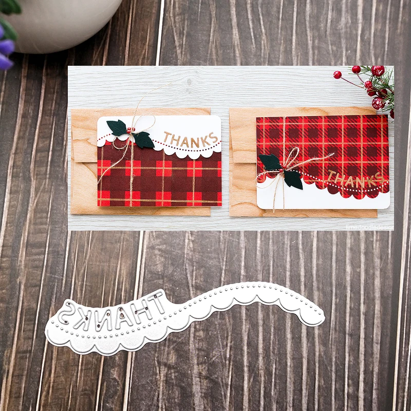 Спасибо волнистый Гребешок края резки штампа для рождества Скрапбукинг карты