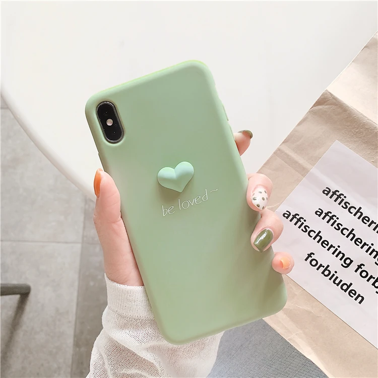 Милый карамельный цвет 3D Love Hearts чехол для телефона для iphone X XR XSMAX чехол Ретро Задняя накладка для iphone 6 7 8 Plus Мягкий ТПУ чехол