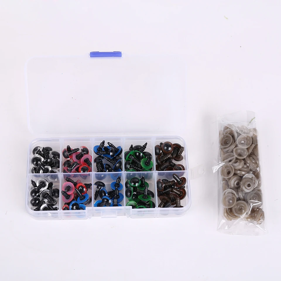 

Allaosify 100pcs 10mm Multicolor Plastic Craft Safety Eyes For Teddy Bear Stuffed Doll Animal Amigurumi DIY Accessories