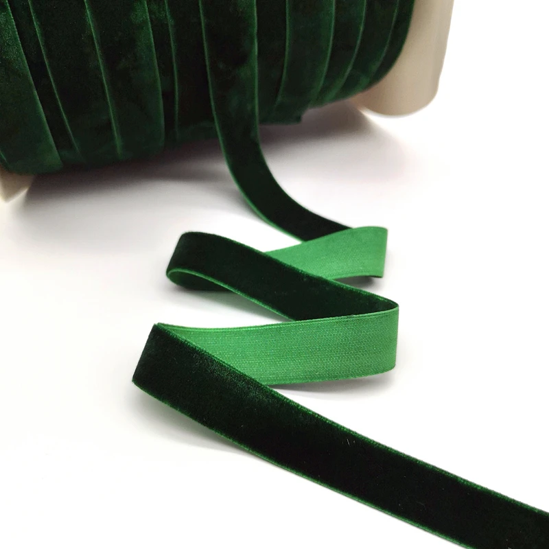 Dark Green 5 ярдов 6-25 мм бархатная лента для украшения свадебной вечеринки ручная работа лента для упаковки подарков бантик для волос DIY Рождественская лента - Цвет: Dark Green
