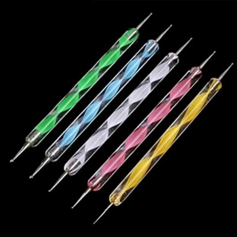 

5 шт. Набор Профессиональный инструмент для дизайна ногтей 2 способа вихревая марбелирующая стальная ручка для удаления ногтей 3d салон набо...