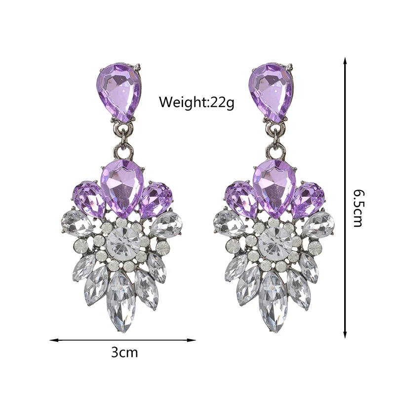 Manerson 2017 Crystal Flower Shape Handmade Drop Earrings Long Fashion Dangle Jewelry For Women Wedding Party Wholesale | Украшения и