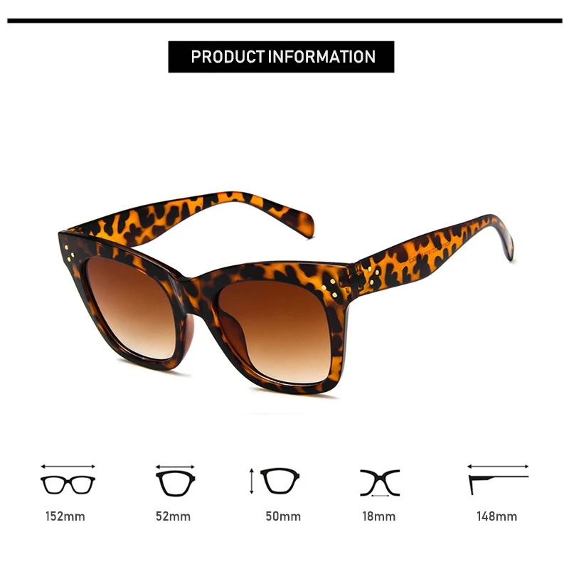 Womens Classic Retro Sunglasses Vintage Cat Eye Oversized Square Gradient Sun Glasses Shades Luxury Brand Designer Eyewear UV400