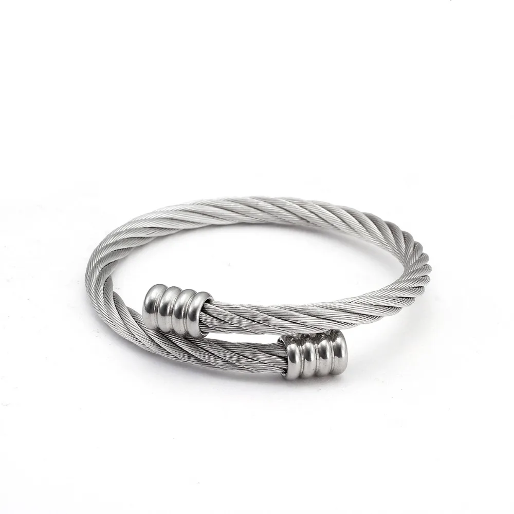 Винтажные Открытые Браслеты из нержавеющей стали с черным покрытием пистолетом