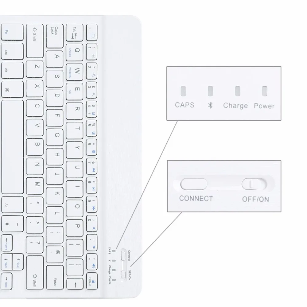 Kemile для нового iPad 9,7 дюймов Чехол Ультра тонкий умный чехол Trifold стенд с функцией автоматического сна/пробуждения с " Белая клавиатура