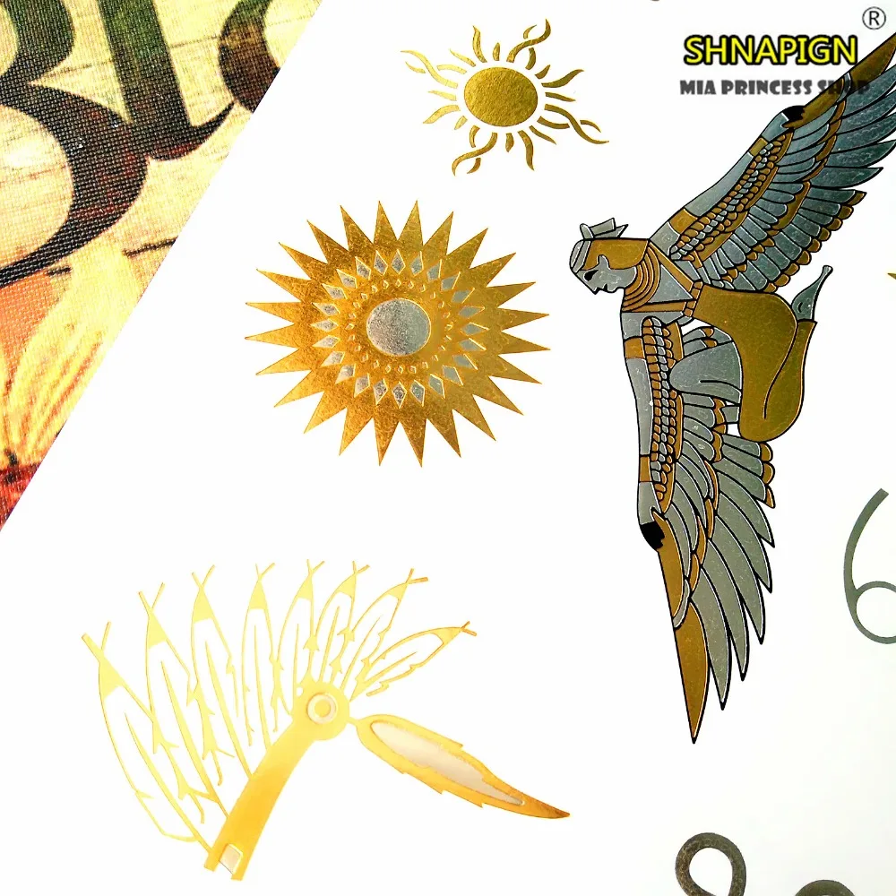 SHNAPIGN 25 Стиль Временные татуировки боди арт золотой индийский главный дизайн флэш