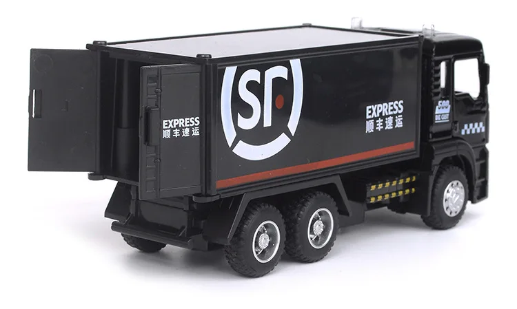 1:50 грузовик из сплава высокая симуляция двухэтажного автобуса SF Express post express