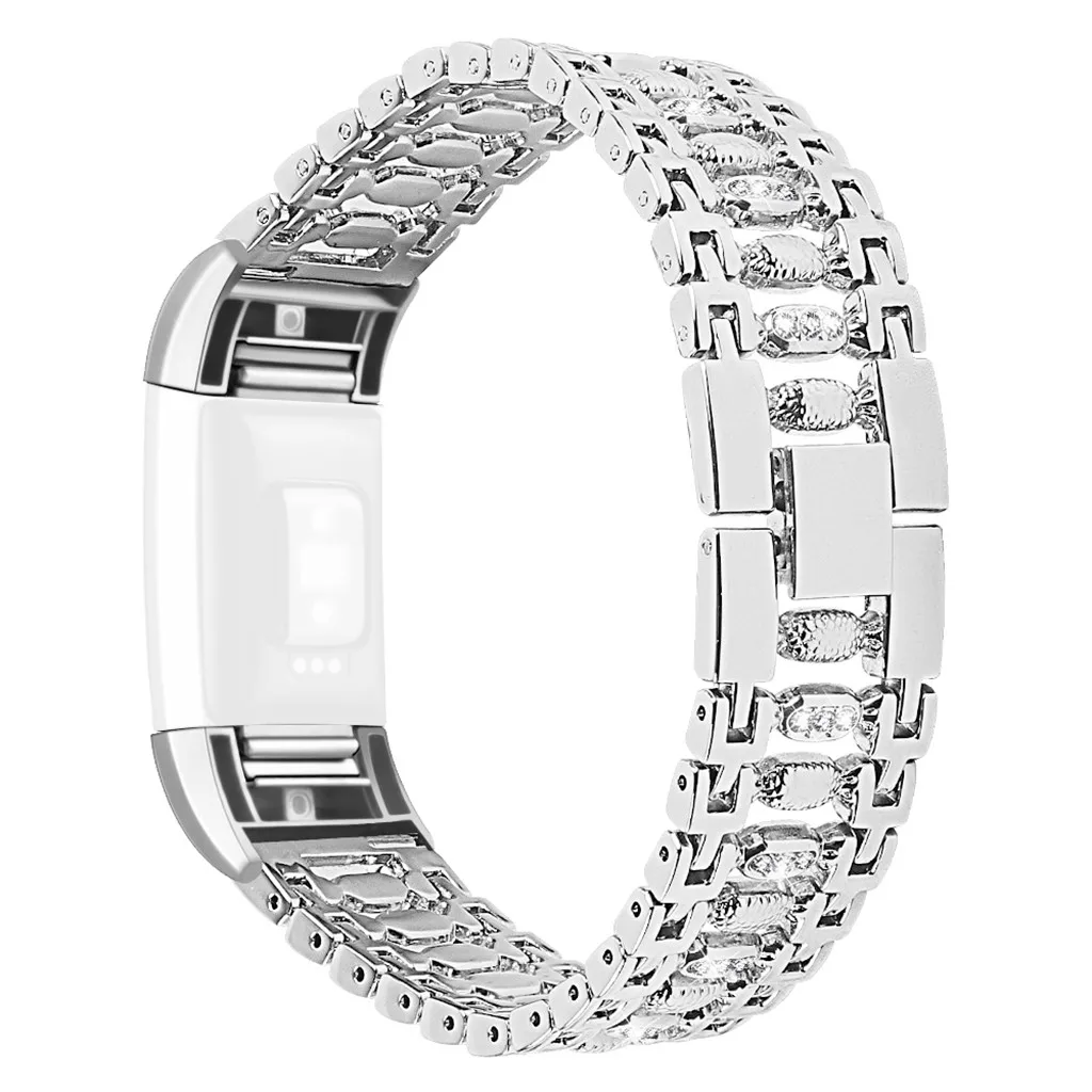 Silver Ремешок для часов Fitbit Charge, 2 ремешка, металлический браслет из нержавеющей стали, ремешок для Fitbit Charge 2, умные часы 625 - Цвет: Silver
