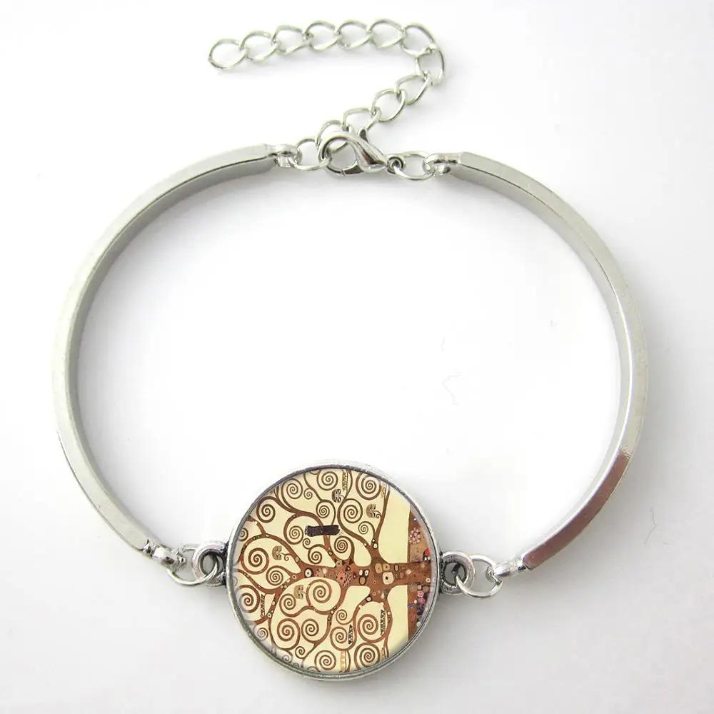 TAFREE бренд Густав Климт Древо жизни браслет посеребренные стеклянный купол