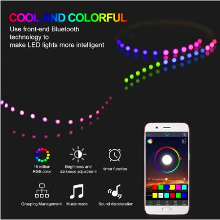 Миниатюрный USB Bluetooth светодиодный контроллер таймер многоцветный меняющий голос