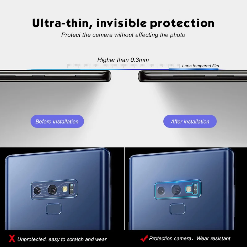 Защитное закаленное стекло для задней камеры Samsung Galaxy S9 A8 Plus 2018 A6S Защитная пленка
