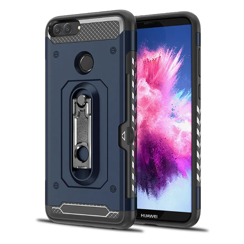 Шок Зондского 360 Жесткий Броня противоударный чехол для huawei P Smart Case держатель