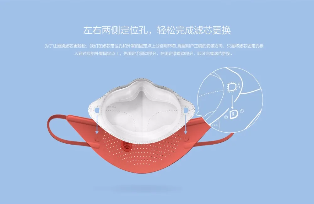 4 шт. фильтр с маской Xiaomi AirPOP Air Wear PM0.3 анти-Дымчатая маска для лица Регулируемая Ушная подвесная удобная маска для лица 4 цвета