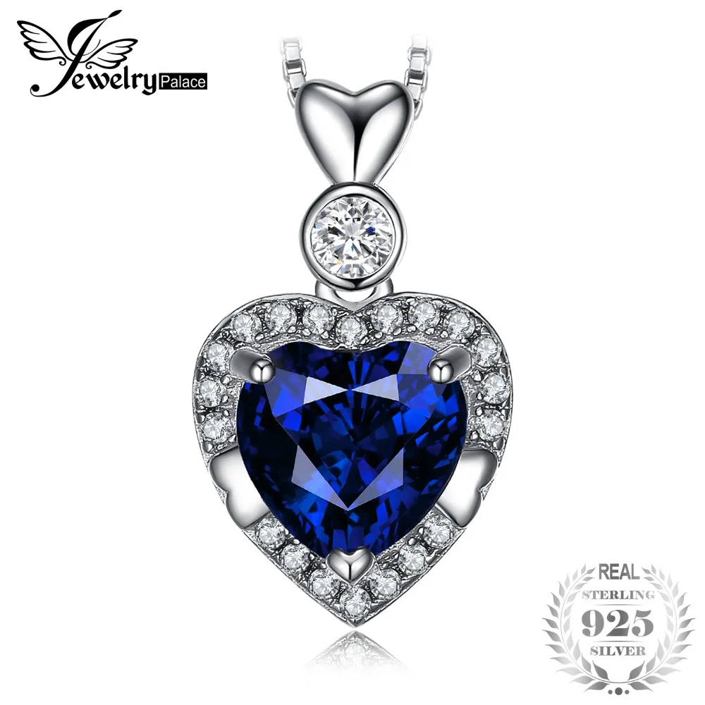 JewelryPalace сердце 1.5ct Аутентичные черной шпинели кулон Цепочки и ожерелья 925 пробы
