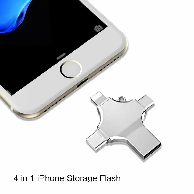 4 в 1 type c OTG USB флэш накопитель 3 0 Флешка 64 Гб палка 128 карта памяти для iPhone Android PC 256