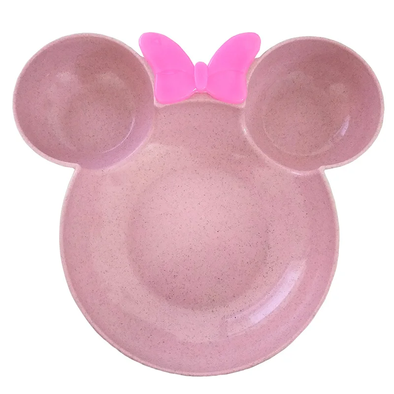 

Wheat straw kids dinnerware set children dinner dish baby feeding bowl children cartoon tableware set with box
