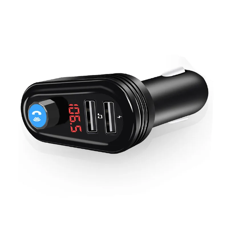 JaJaBor Bluetooth Car Kit Handsfree Calling FM Transmitter Wireless A2DP Noise Reduction MP3 Player with LED Lighting Circle | Автомобили