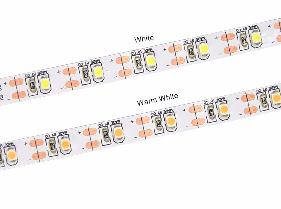 AC DC USB Светодиодная лента 5 в SMD 2835 м не водонепроницаемый теплый белый 11 клавишный