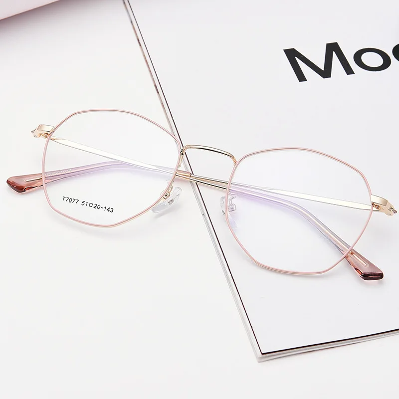 C4 pink gold Полигон компьютерные очки женские элегантные модные корейские дизайнерские очки для чтения прозрачная Оправа очков PG0062 - Цвет оправы: C4 pink gold