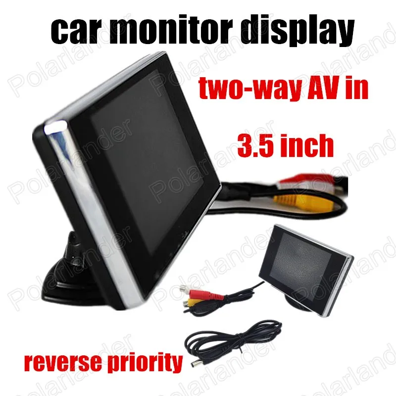 

3.5 inch Car monitor Color TFT LCD Monitors for Rearview camera Free shipping reverse priority two-way AV in