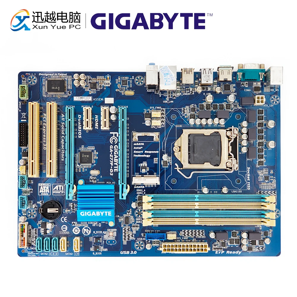 Gigabyte GA-Z77P-D3 настольная материнская плата Z77P-D3 Z77 розетка LGA 1155 для i3 i5 i7 DDR3 32G ATX