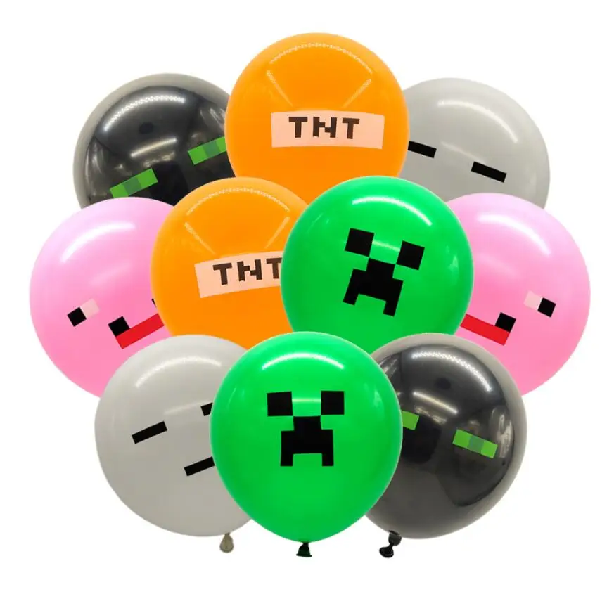10pcs Mine Мальчики Дети Ninjagoing тема посуда для вечеринки в честь Дня Рождения шар конфеты коробка флаг тарелка чашка соломы кисточкой вечерние принадлежности - Цвет: 10pcs Mine