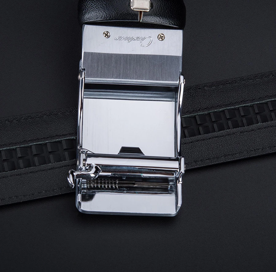 

2020 new design high quality genuine leather strap luxury brand suit ciartuar automatic gold black buckle men belt free shipping
