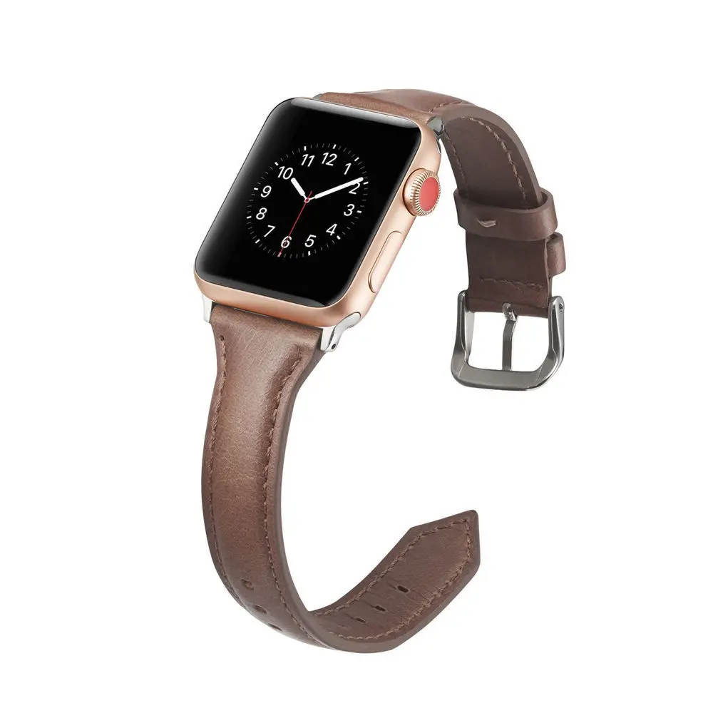 Новая мягкая натуральная кожа наручных часов iWatch, ремешок сменный ремешок браслет с металлической застежкой для Apple Watch Series 5/4/3/2/1 38 мм 40 мм 42 44 мм