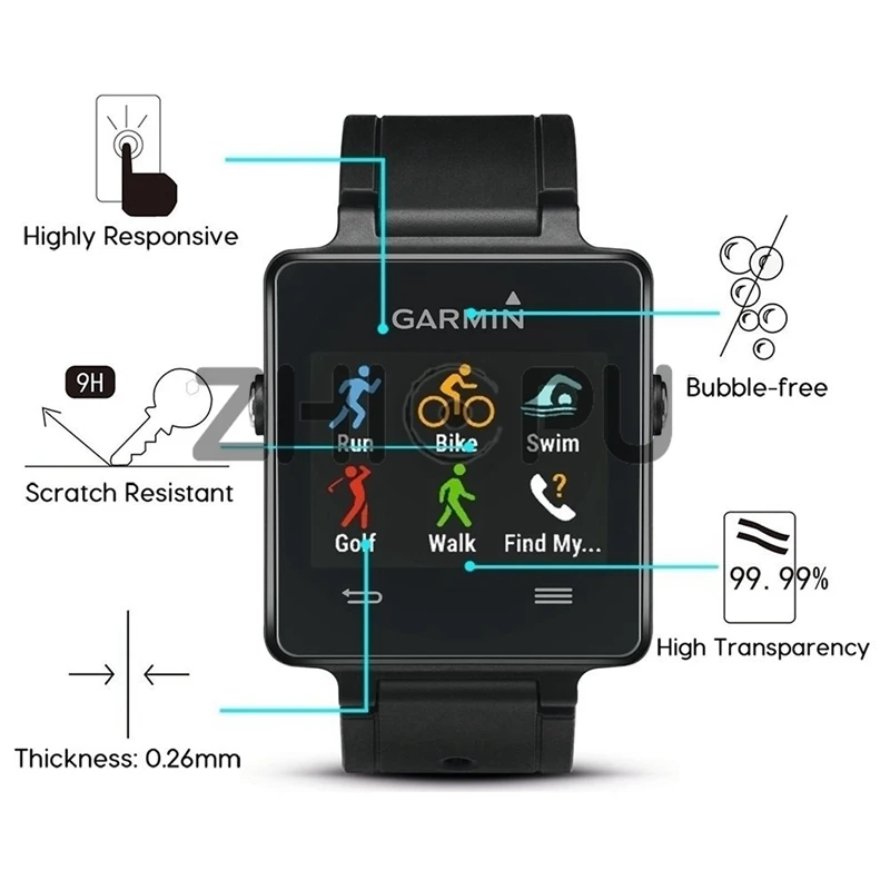 10 шт./лот 9H Премиум Закаленное стекло для Garmin Vivoactive Защитная пленка экрана (не HR) |