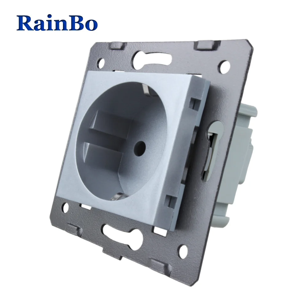 Rainbo бренд ЕС стены Мощность гнездо DIY Стандартный розетки без Стекло Панель