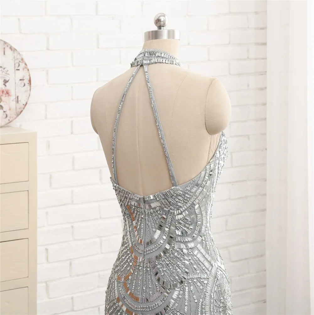 Robe de soiree новый стиль вечерние платья с лямкой на шее длинное фатиновое платье